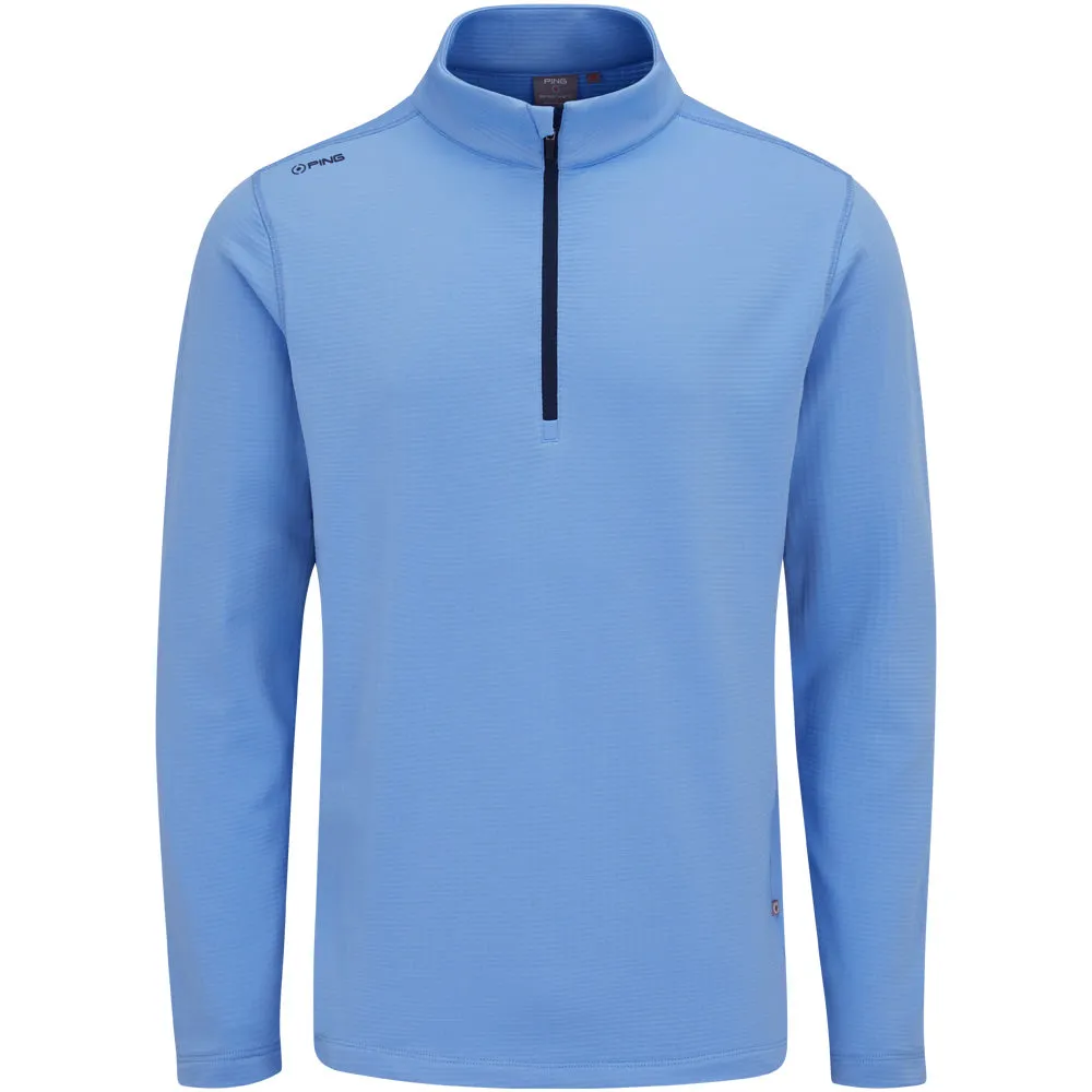 Fuel Your Fire Exclusive Deal Ping Rhodri Mid-Layer 1/2 Zip Pullover  - Cornflower Blue/Navy