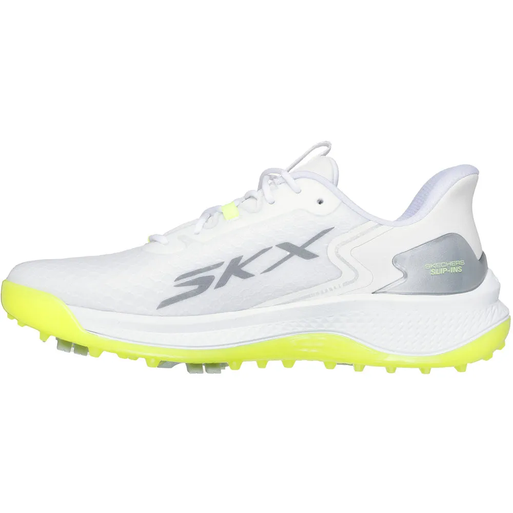 Steal Step Into Strength Skechers Go Golf Blade Gf Slip-In Spiked Waterproof Shoes - White/Yellow