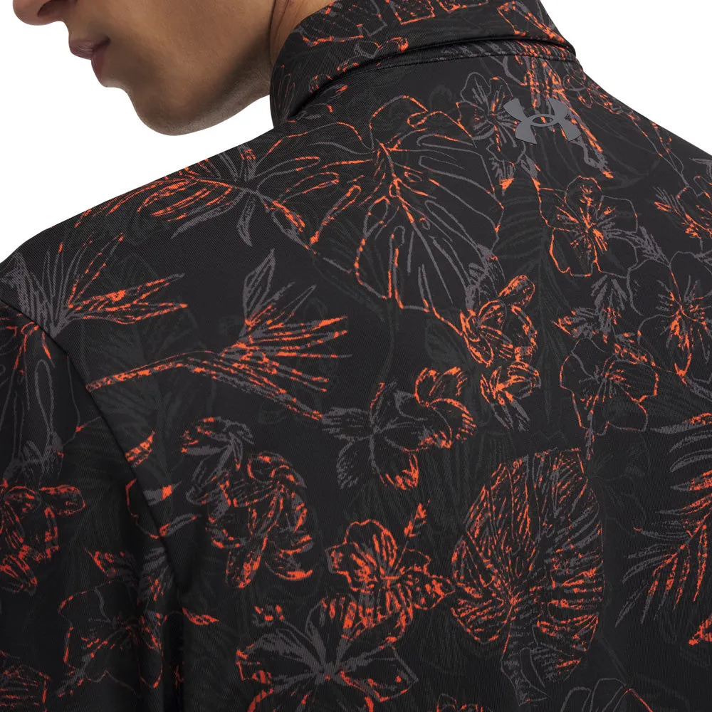 Black Friday Sale Under Armour Playoff 3.0 Printed Polo Shirt - Black/Fire/Castlerock