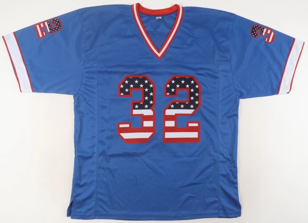 O J Simpson Signed Buffalo Bills Stars & Stripes Jersey (JSA COA) 5??Pro Bowl R.B