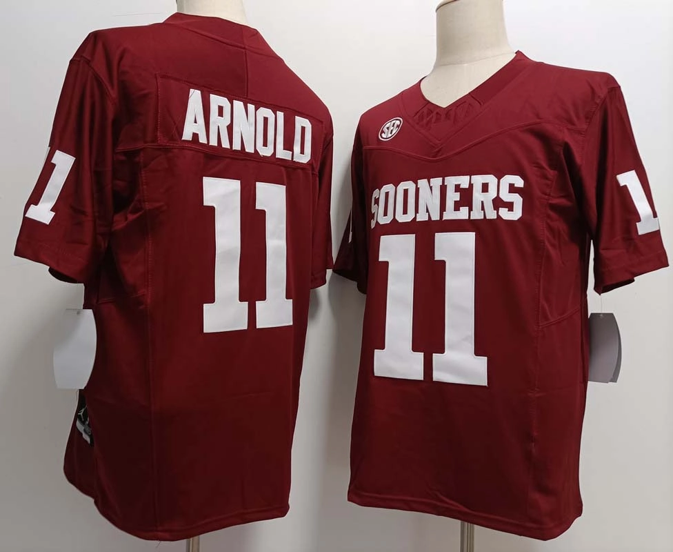 O.Sooners #11 Jackson Arnold Red FUSE  Stitched American College Jerseys
