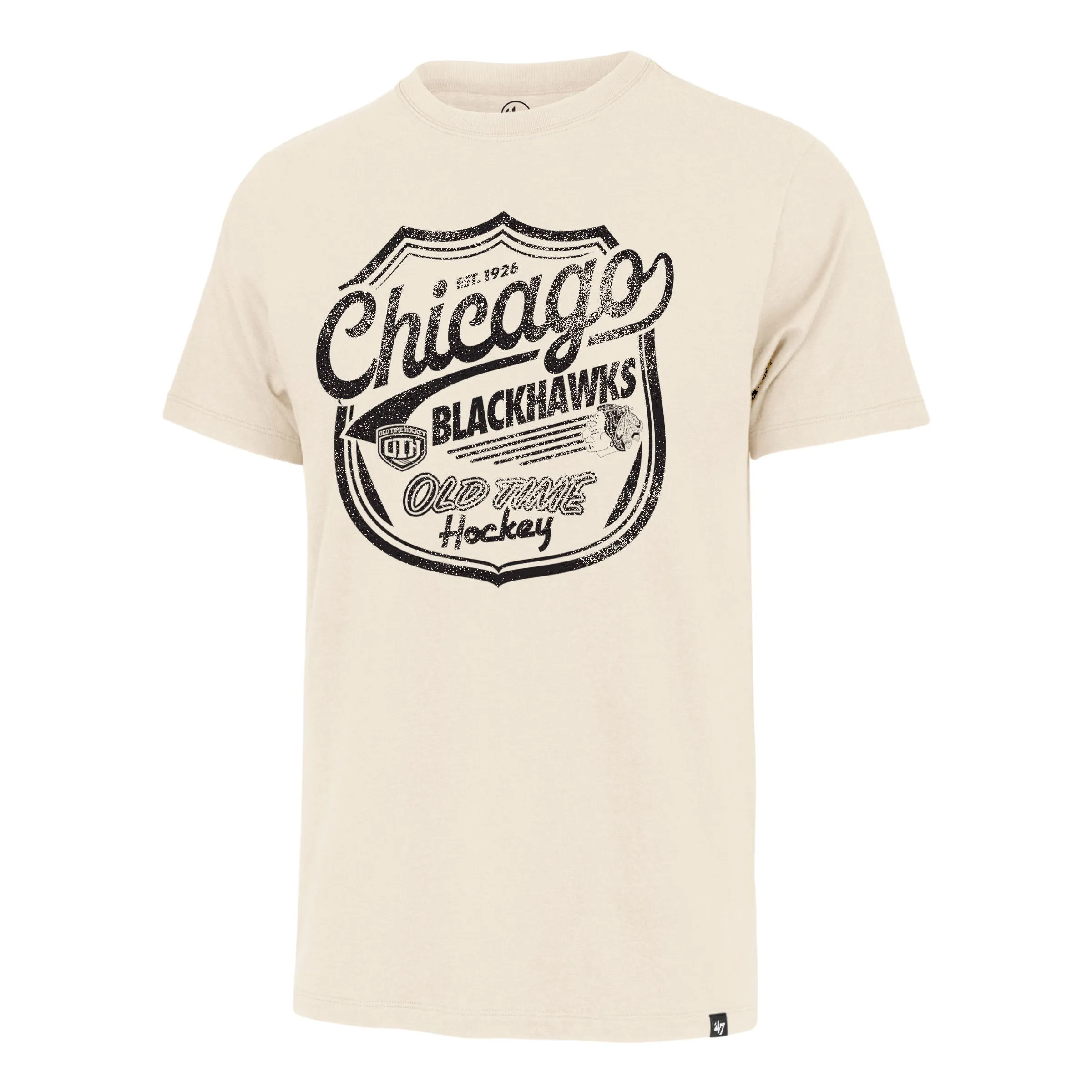 OLD TIME HOCKEY CHICAGO BLACKHAWKS VINTAGE POKE CHECK '47 FRANKLIN TEE