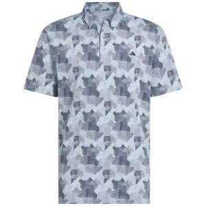 Adidas Go-To Printed Polo Shirt - Wonder Blue/Collegiate Navy Stride with Confidence