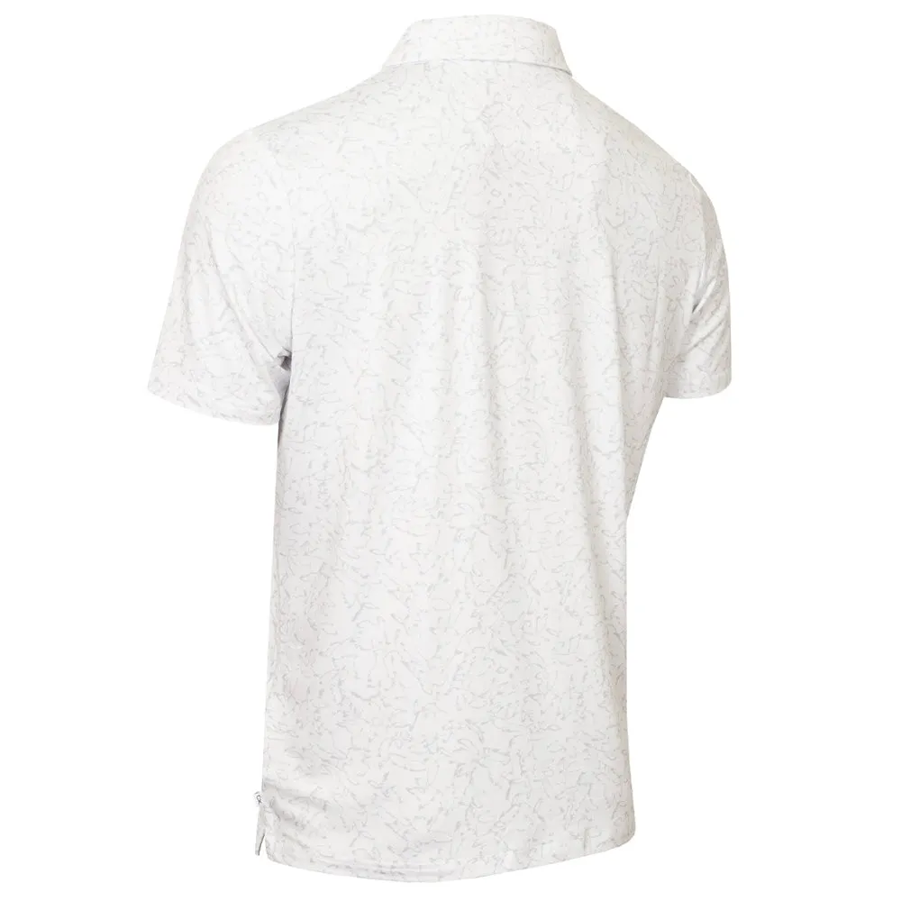 Exclusive Deal Move Beyond Ordinary Calvin Klein Abstract Watercolour Printed Polo Shirt - White