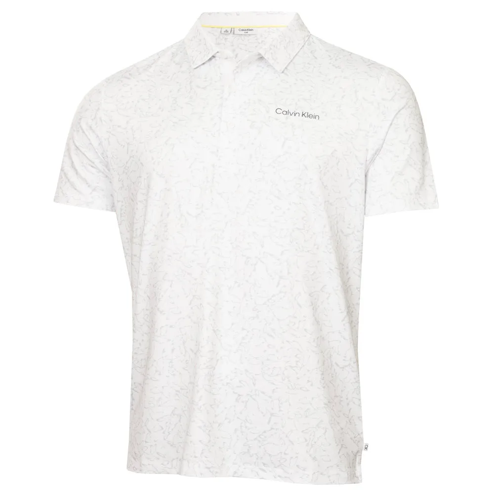 Flash Sale Walk with Power Calvin Klein Abstract Watercolour Printed Polo Shirt - White