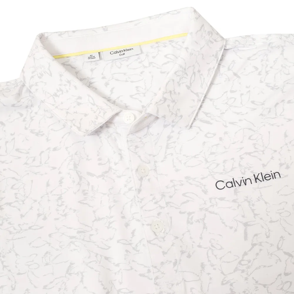 Calvin Klein Abstract Watercolour Printed Polo Shirt - White Power Every Step