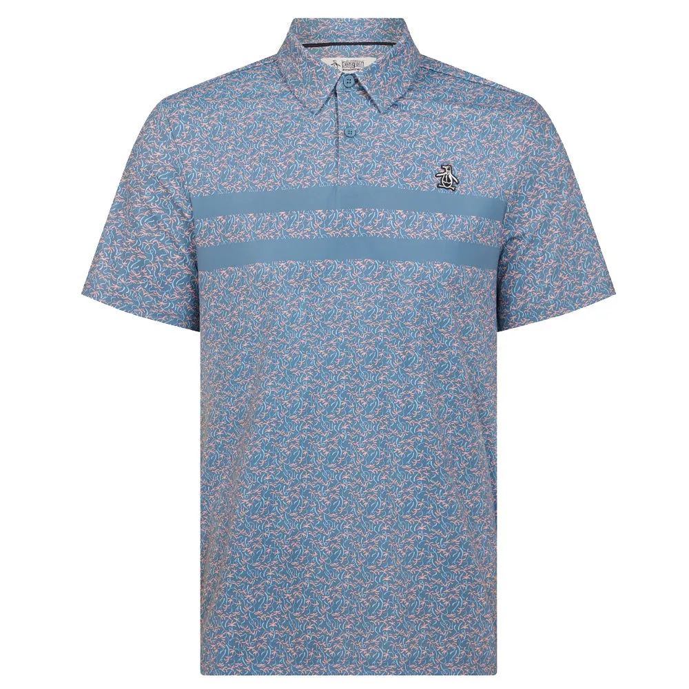Walk Tall Born to Stand Out Original Penguin Engineered Novelty Striped Polo Shirt - Quiet Harbor