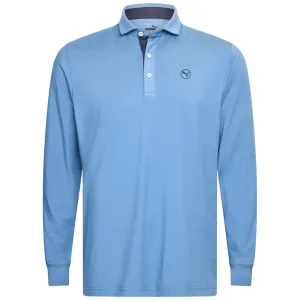 Puma Cloudspun Longsleeve Midweight Polo Shirt - Blue Horizon/Deep Navy Labor Day Sale