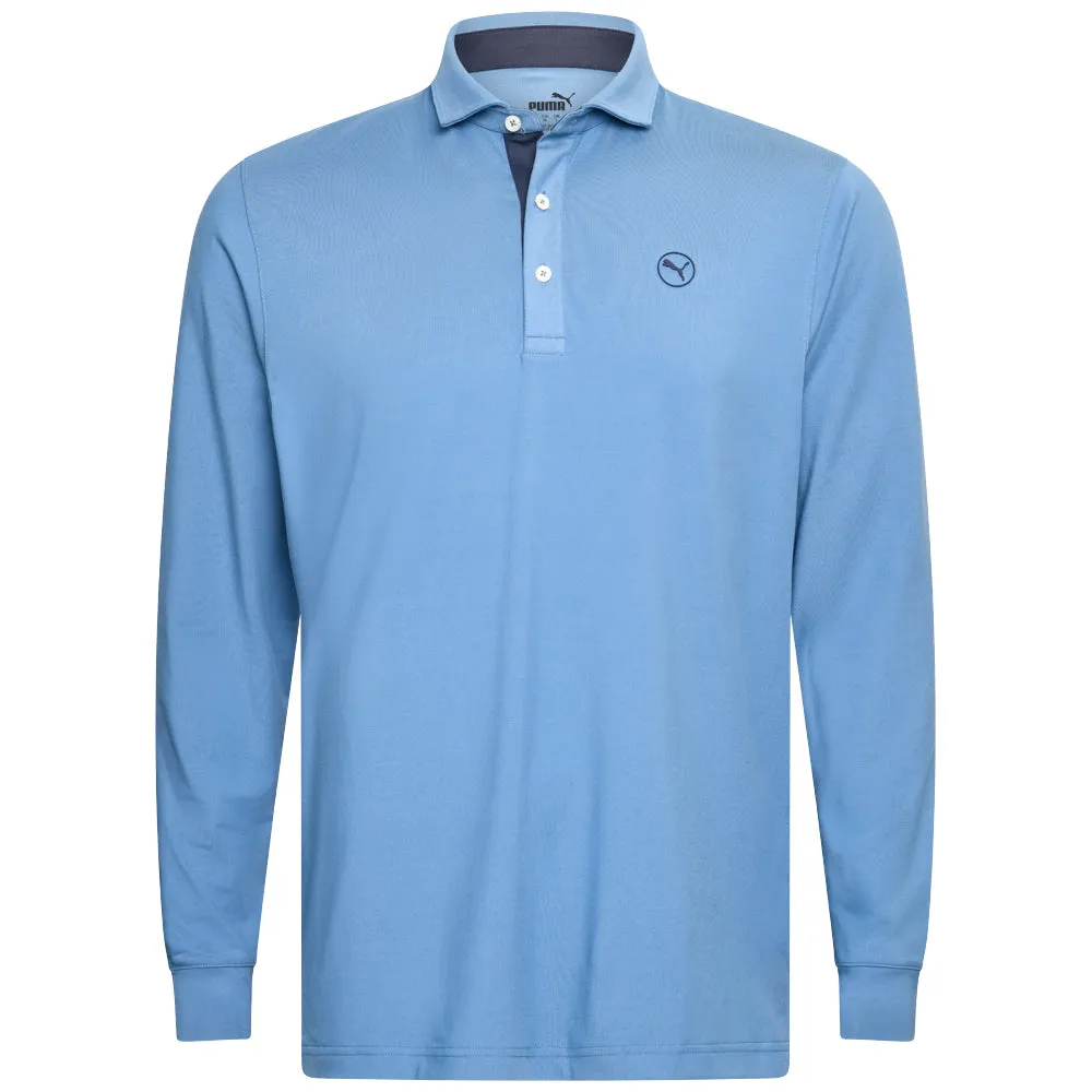 Puma Cloudspun Longsleeve Midweight Polo Shirt - Blue Horizon/Deep Navy Labor Day Sale