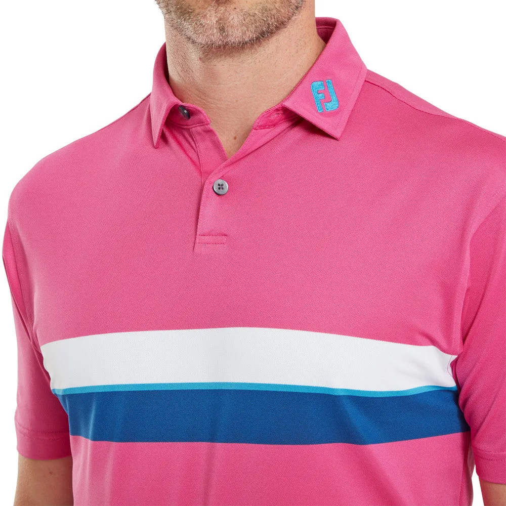 Footjoy Double Chest Band Pique Polo Shirt - Berry Feel the Energy