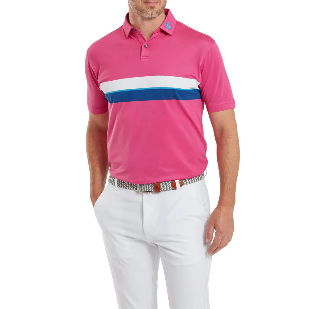 Footjoy Double Chest Band Pique Polo Shirt - Berry Sweetest Day Sale Dare to Lead