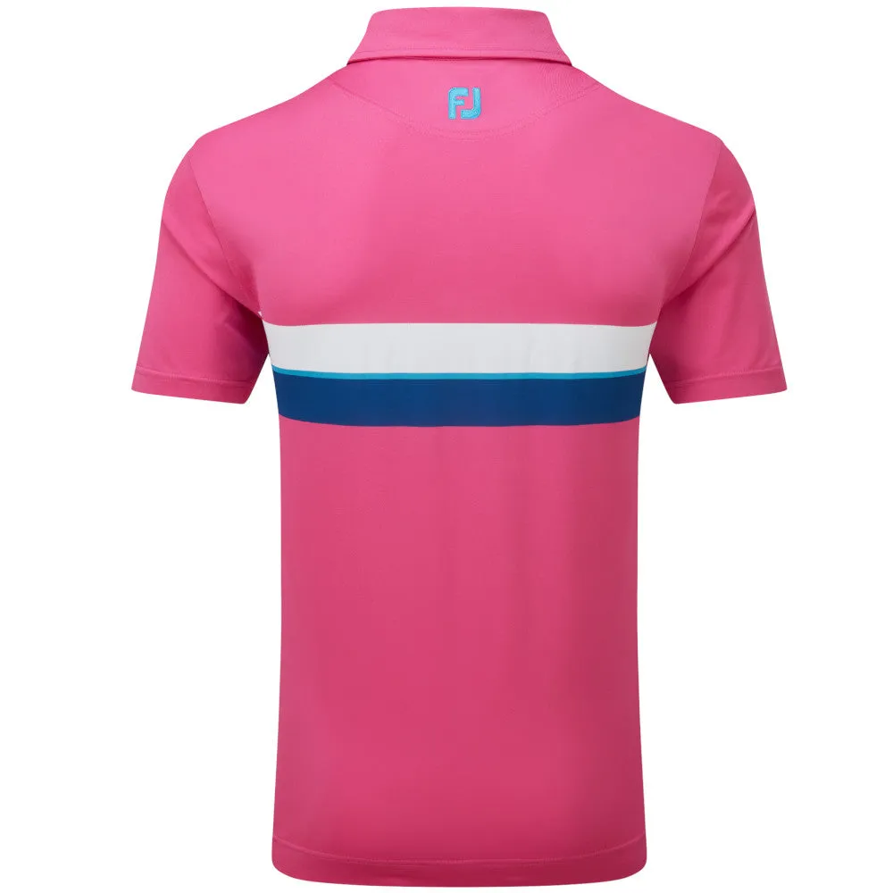 Footjoy Double Chest Band Pique Polo Shirt - Berry Big Savings