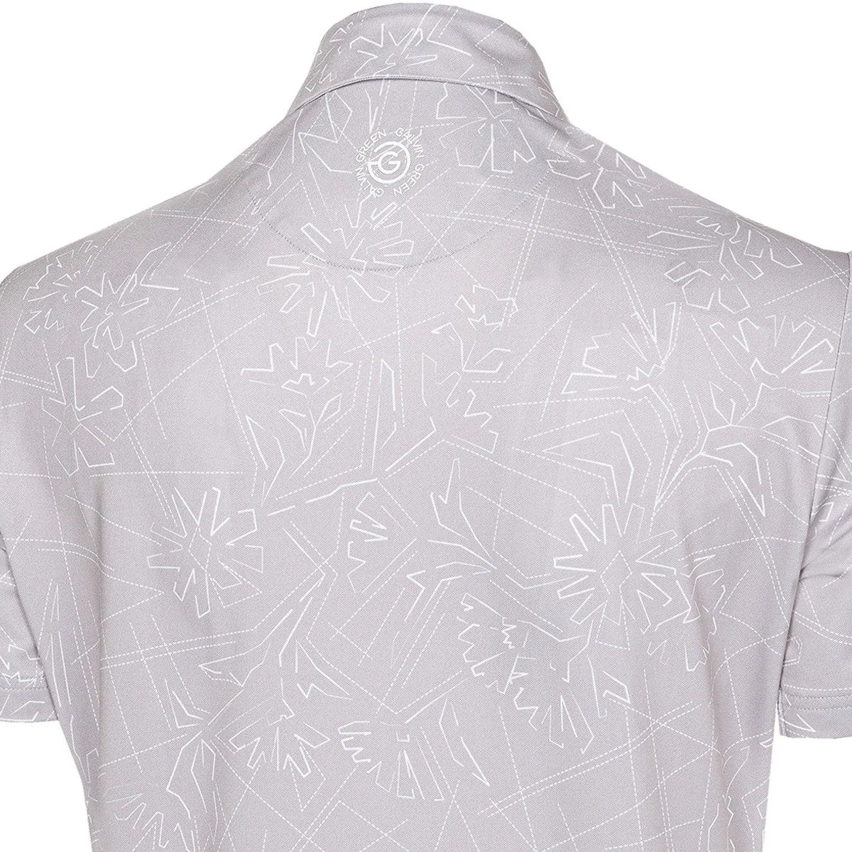 Galvin Green Maverick V8  Polo Shirt - Cool Grey/White Keep Going Strong