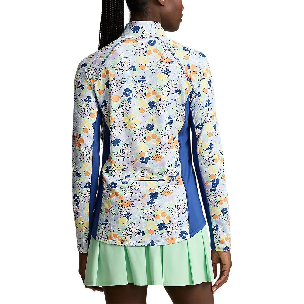 Rlx Ralph Lauren Women'S Uv Jersey 1/4 Zip Pullover - Floral Bouquet Print Power Every Step Built to Perform