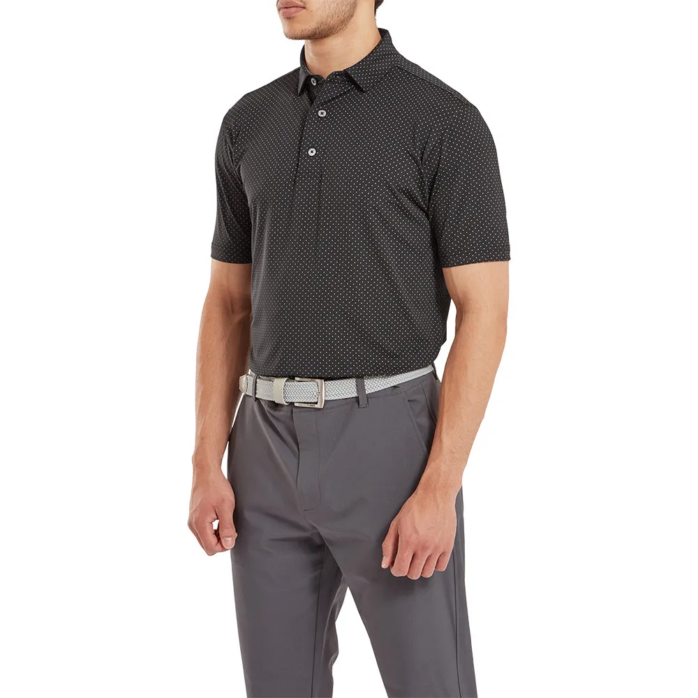 Back To School Sale Deal Of The Century Footjoy Stretch Lisle Dot Print Polo Shirt - Black/Grey