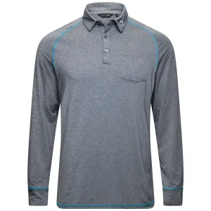 Mizuno Melange Longsleeve Polo Shirt - Navy Not for the Ordinary