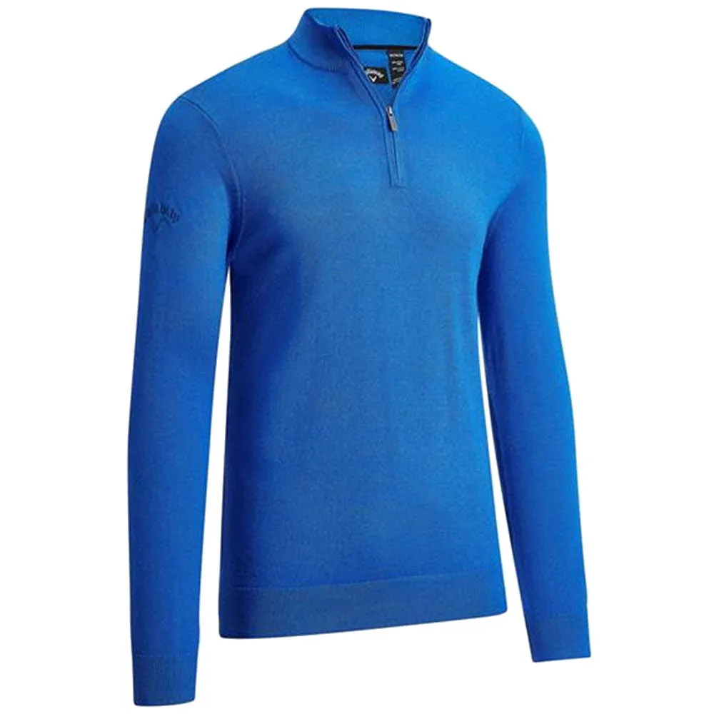 Callaway Merino Wool 1/4 Zip Pullover - Surfing Blue Limited Time Offer