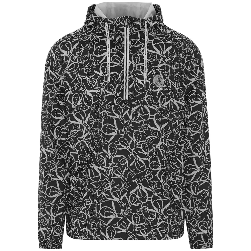 The Fast Lane Choice Original Penguin 1/4 Zip Trademark Printed Wind Jacket - Caviar