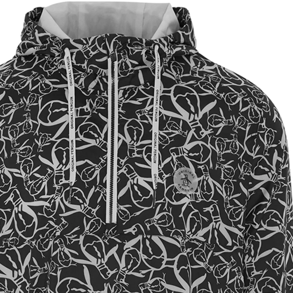 Original Penguin 1/4 Zip Trademark Printed Wind Jacket - Caviar Be Unstoppable Designed to Dominate