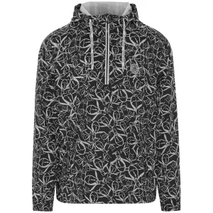 The Fast Lane Choice Original Penguin 1/4 Zip Trademark Printed Wind Jacket - Caviar
