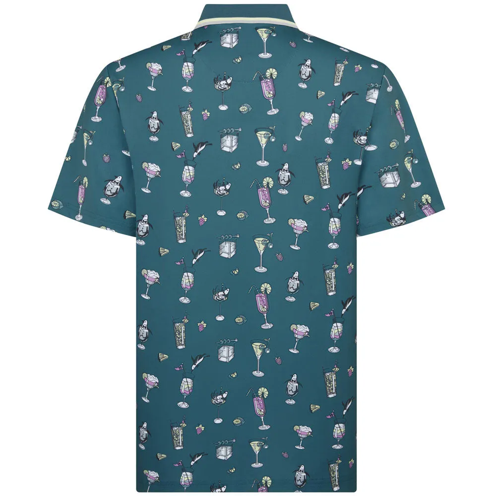 Original Penguin All Over 19Th Hole Conversational Polo Shirt - Corsair Confidence Starts Here