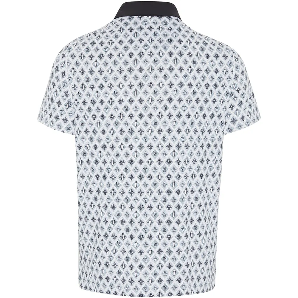 Original Penguin All-Over Atomic Cocktail Print Polo Shirt - Caviar Never Just Walk Own the Moment