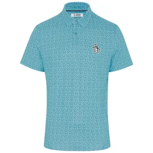 Original Penguin All Over Golf Ball Print Polo Shirt - Blue Atoll Thanksgiving Day Sale