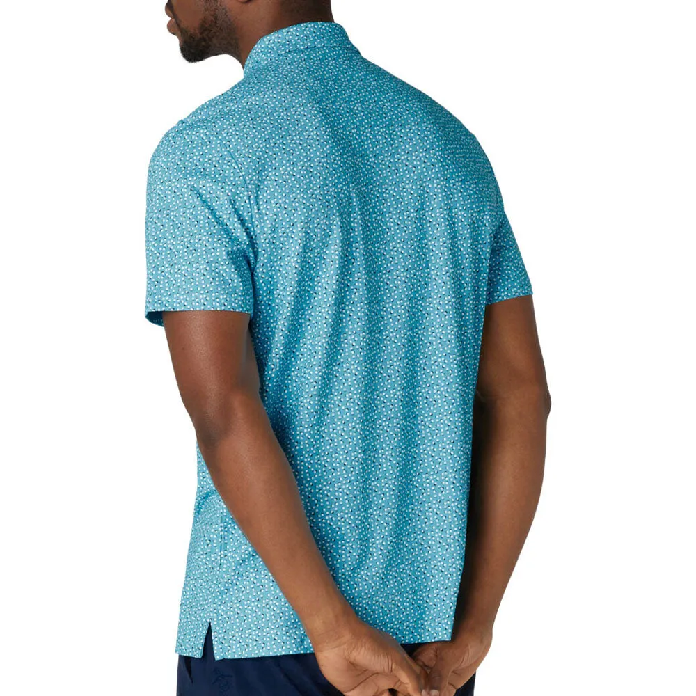 All Eyes on You Original Penguin All Over Golf Ball Print Polo Shirt - Blue Atoll