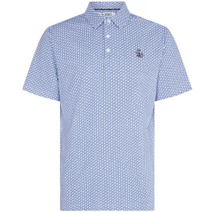 Original Penguin All Over Heritage Geo Print Polo Shirt - Amparo Blue Black Friday Sale