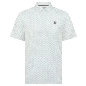 Original Penguin All-Over Lifesaver Print Polo Shirt - Bright White Great Value