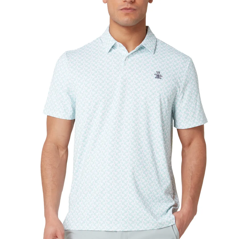 Limited Time Offer Empower Your Journey Original Penguin All-Over Lifesaver Print Polo Shirt - Bright White
