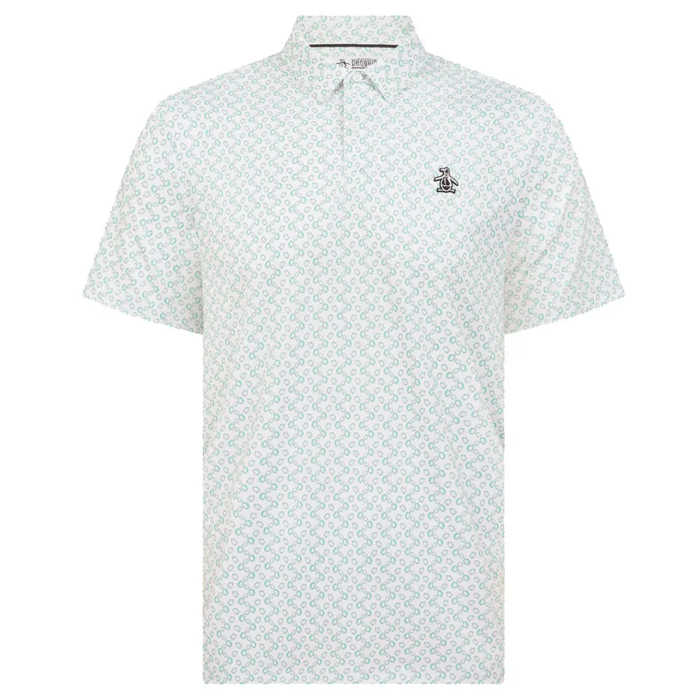Original Penguin All-Over Lifesaver Print Polo Shirt - Bright White Great Value