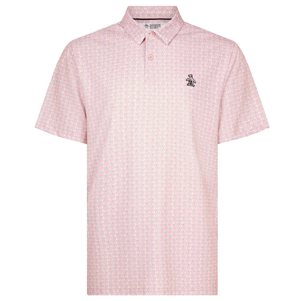 Special Offer Original Penguin All-Over Lifesaver Print Polo Shirt - Charm Pink
