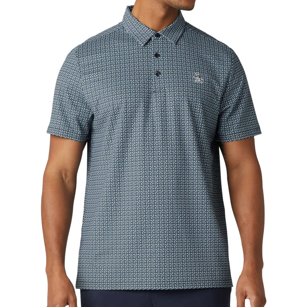 Original Penguin All Over Micro Pinball Flipper Polo Shirt - Caviar Black Friday Sale Back To School Sale