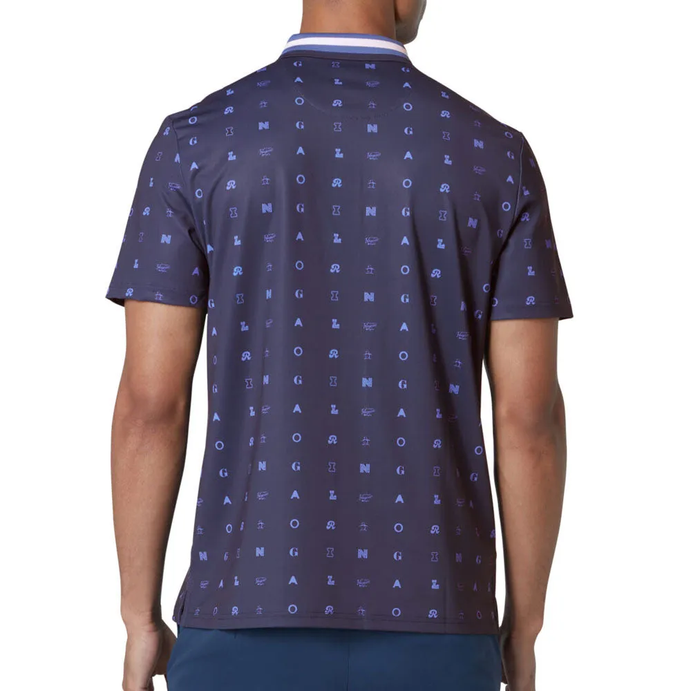 Original Penguin All Over Pete Print Polo Shirt - Black Iris Stride with Confidence