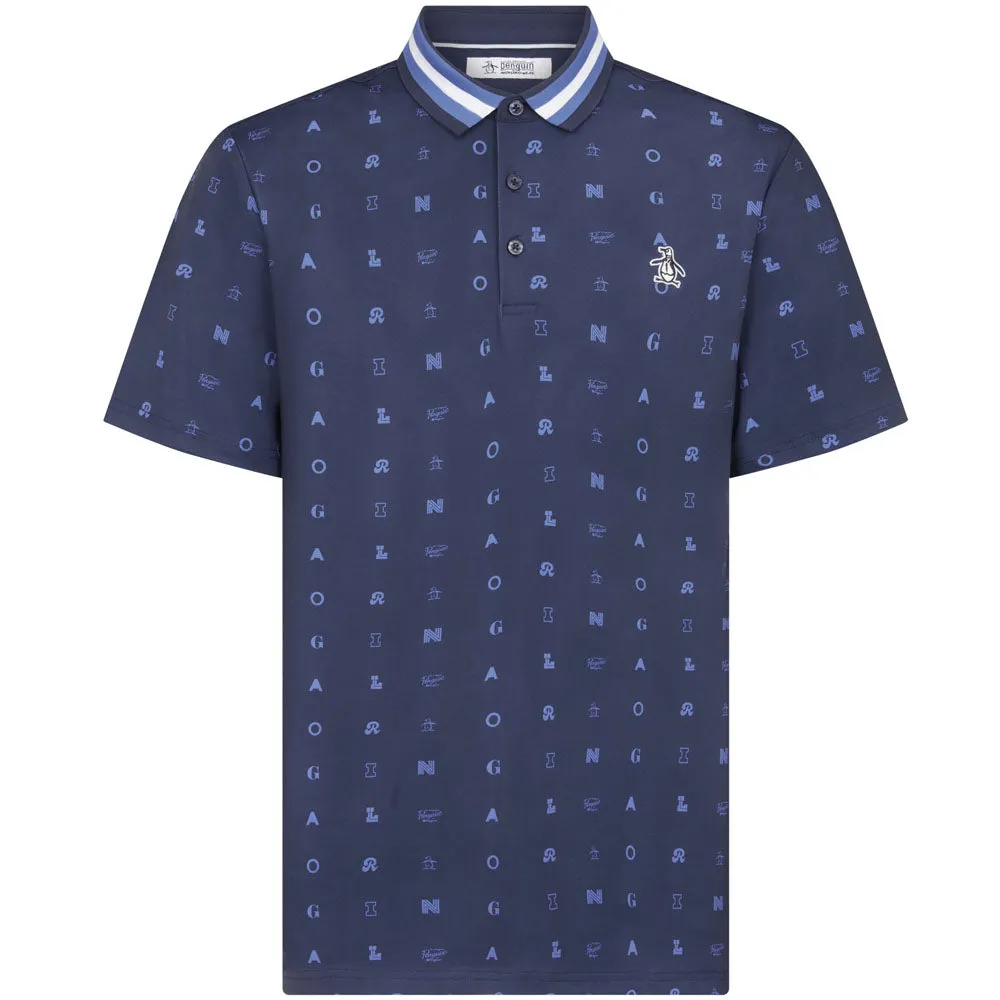 Performance Unleashed Empower Your Journey Original Penguin All Over Pete Print Polo Shirt - Black Iris