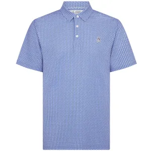 Original Penguin All Over Pete Printed Polo Shirt - Amparo Blue Command Attention