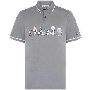 Original Penguin Barback Pete Oxford Polo Shirt - Black Iris Performance Unleashed
