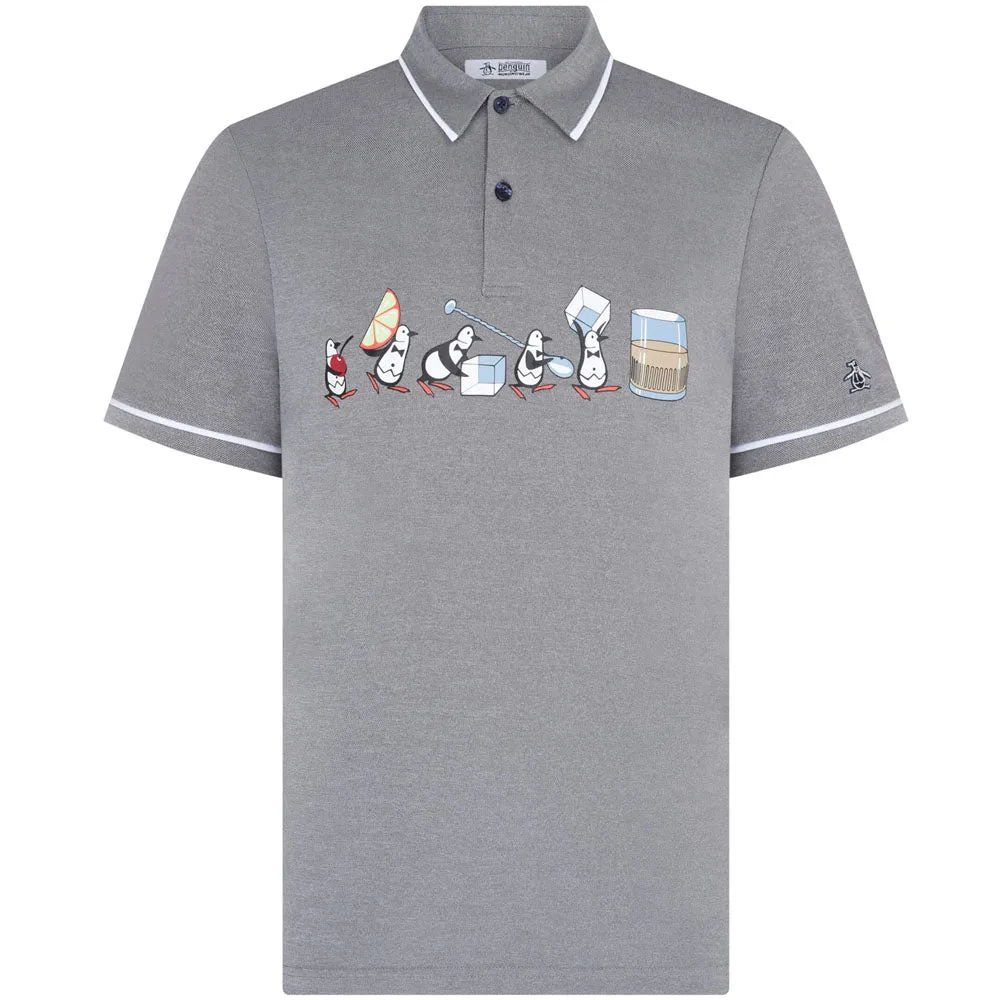 Original Penguin Barback Pete Oxford Polo Shirt - Black Iris Performance Unleashed