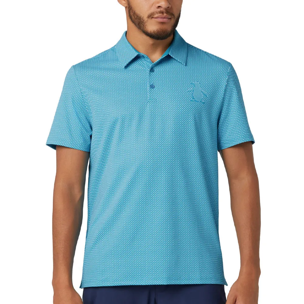 Designed to Dominate Original Penguin Dimensional "Pete"  Tee Twill Print Polo Shirt - Caribbean Sea