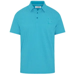 Push Beyond Limits Original Penguin Dimensional "Pete"  Tee Twill Print Polo Shirt - Caribbean Sea
