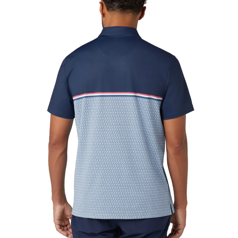 Original Penguin Engineered "P" Colour Block Print Polo Shirt - Black Iris Walk Tall Step into the Beat