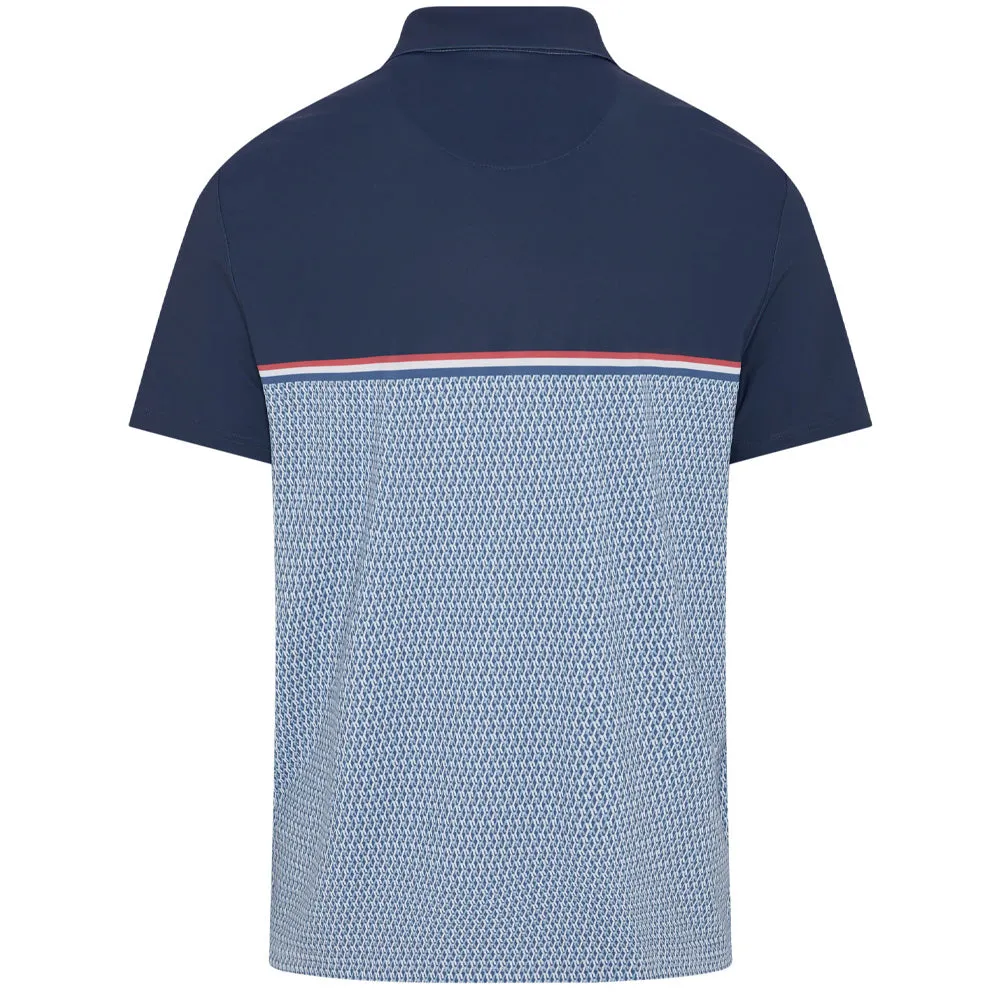 Original Penguin Engineered "P" Colour Block Print Polo Shirt - Black Iris No Limits, Just Style