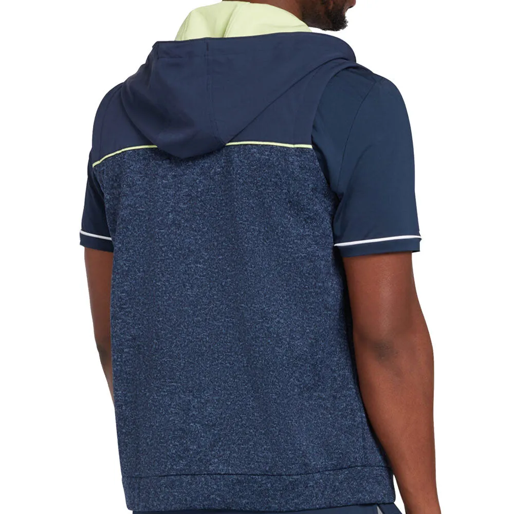 Fuel Your Fire Walk Tall Original Penguin Full Zip Heritage Mixed Media Hoodie Gilet - Black Iris Bijou Heather