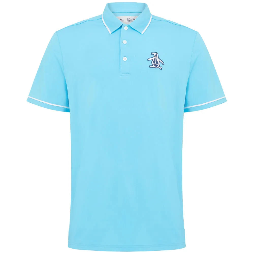 Deal Of The Century All Saints' Day Sale Original Penguin Heritage Piped Polo Shirt - Aquarius