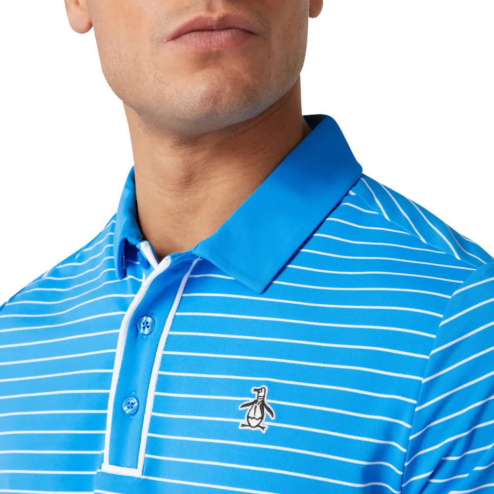 Bring the Heat Original Penguin Heritage Stripe Polo Shirt - French Blue