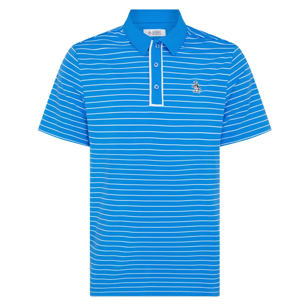 Original Penguin Heritage Stripe Polo Shirt - French Blue Autumn Sale