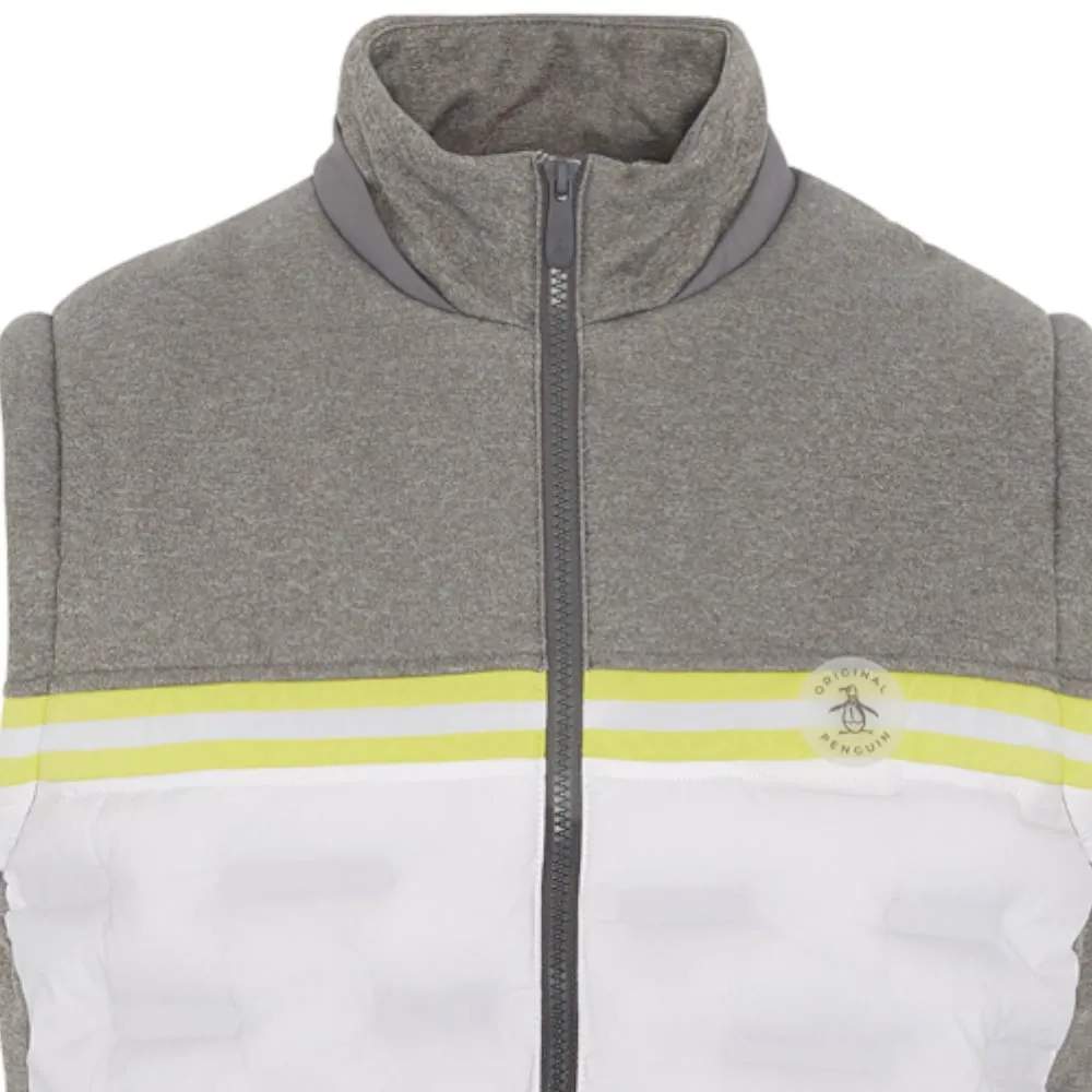 Original Penguin Insulated Mixed Media 80'S Bomber Vest - Quiet Grey/Heather Black Friday Sale Step Out Boldly