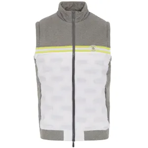 Walk Tall Original Penguin Insulated Mixed Media 80'S Bomber Vest - Quiet Grey/Heather