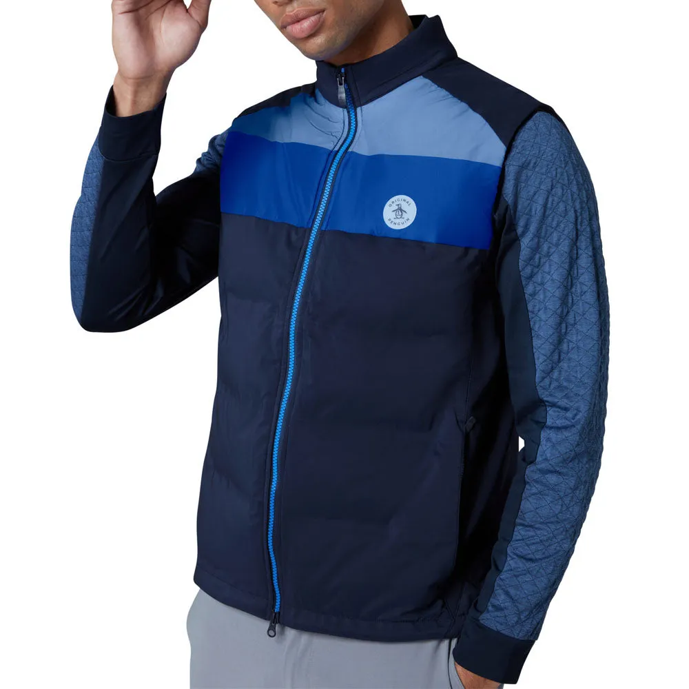 Original Penguin Lightweight Full Zip Puffer Gilet - Black Iris Push Beyond Limits